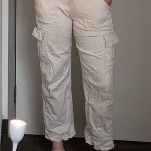 Hollister Cream Cargo Pants